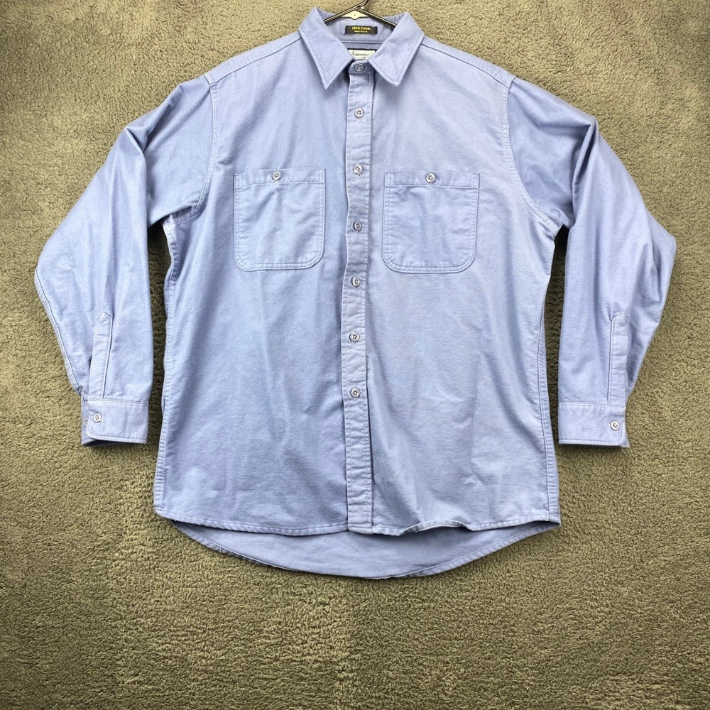 Vtg Fieldmaster Shirt Men XL Tall Blue‎ Long Sleeve Button Up Shirt USA Made